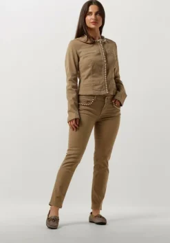 beige liu jo jack drill stretch mix jacket