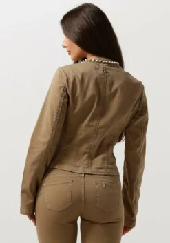 beige liu jo jack drill stretch mix jacket