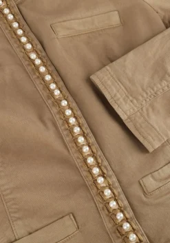 beige liu jo jack drill stretch mix jacket