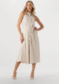 beige liu jo midi jurk abito viscosa