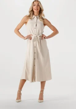 beige liu jo midi jurk abito viscosa