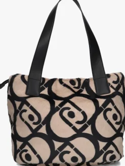 beige liu jo schoudertas verry shopping bag