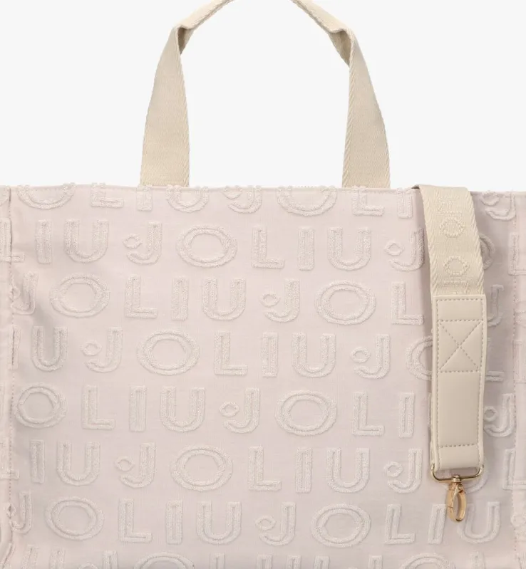 beige liu jo shopper logo bag