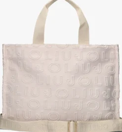 beige liu jo shopper logo bag