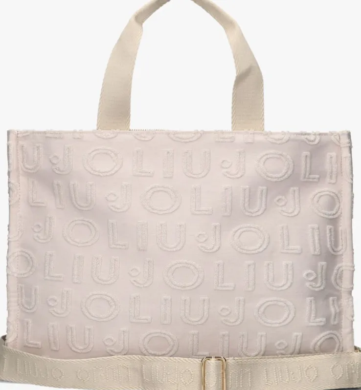 beige liu jo shopper logo bag