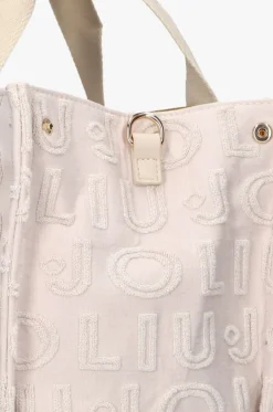 beige liu jo shopper logo bag