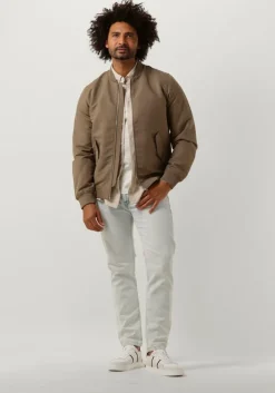 beige lyle & scott casual overhemd cotton linen button down shirt