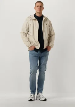 beige lyle & scott jack zip through hooded jacket