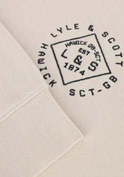 beige lyle & scott sweater stamp crew neck sweatshirt
