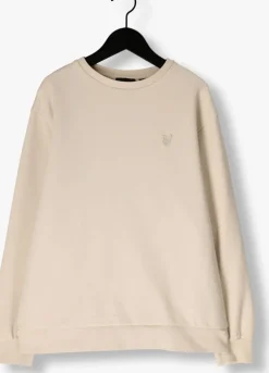 beige lyle & scott sweater heavy weight drop shoulder crew neck