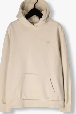 beige lyle & scott sweater heavy weight drop shoulder hoodie