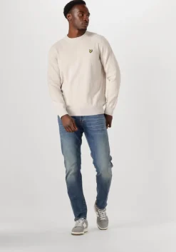 beige lyle & scott trui cotton crew neck jumper