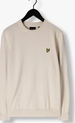 beige lyle & scott trui cotton crew neck jumper