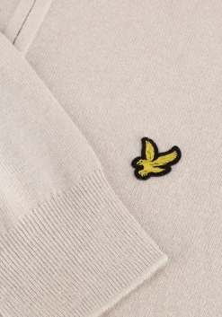 beige lyle & scott trui cotton merino quarter zip jumper