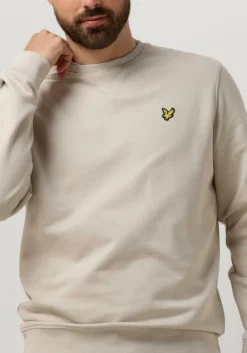 beige lyle & scott trui crew neck sweatshirt