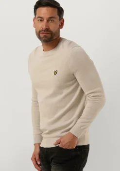 beige lyle & scott t-shirt cotton crew neck jumper