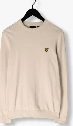 beige lyle & scott t-shirt cotton crew neck jumper