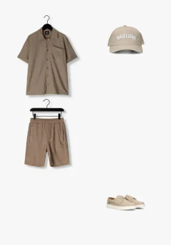beige malelions korte broek seersucker shorts