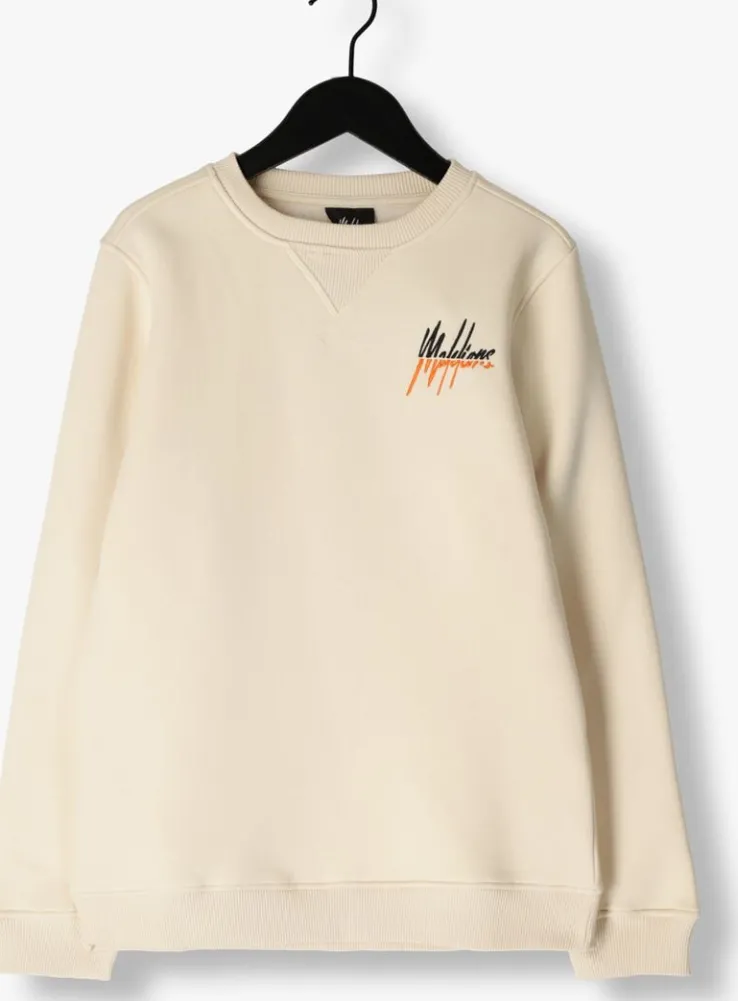 beige malelions sweater split sweater