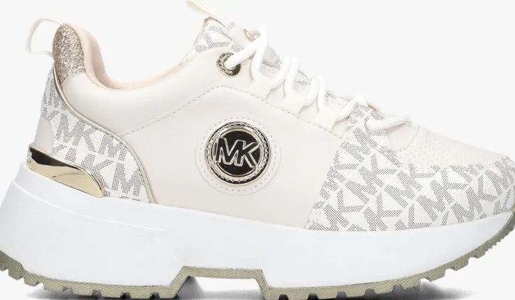 beige michael kors kids lage sneakers cosmo logo