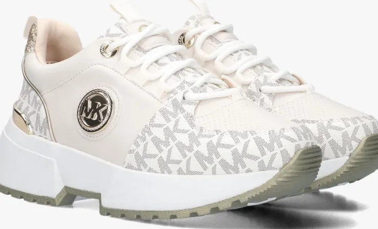 beige michael kors kids lage sneakers cosmo logo