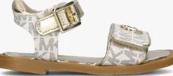beige michael kors kids platte sandalen kieran