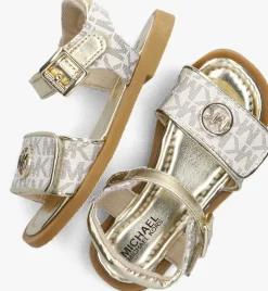 beige michael kors kids platte sandalen kieran