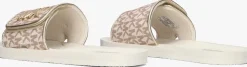 beige michael kors kids slippers eli carroll