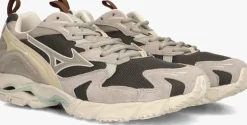 beige mizuno lage sneakers wave rider 10 premium heren