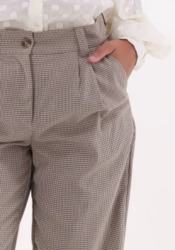 beige modström pantalon atticus check pants