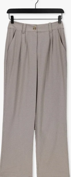 beige modström pantalon atticus check pants