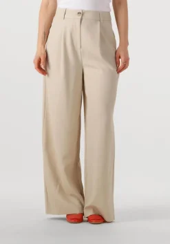 beige modström wijde broek galemd wide pants