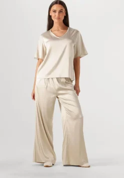 beige mos mosh wijde broek mmrita satin pant