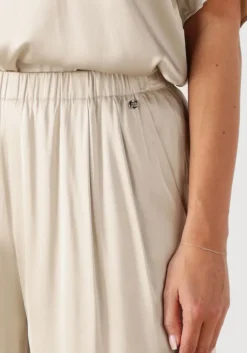 beige mos mosh wijde broek mmrita satin pant