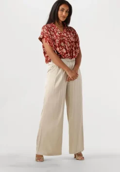 beige mos mosh wijde broek mmrita satin pant