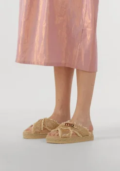 beige mou slippers criss-cross