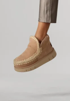 beige mou vachtlaarzen eskimo bounce sneaker