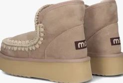 beige mou vachtlaarzen mini eskimo platform boot