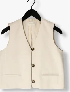 beige msch copenhagen gilet mschrosina michelle short waistcoat
