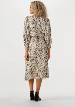 beige msch copenhagen midi jurk mschalyona vlora 3 4 dress aop