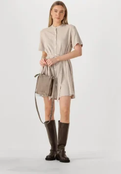 beige msch copenhagen mini jurk mschpennie ginia 2 4 shirt dress