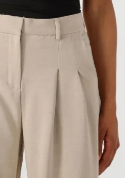 beige msch copenhagen pantalon mschmirabelle michelle hw pleat pants