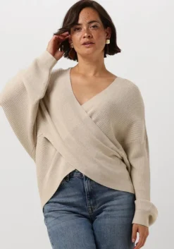 beige msch copenhagen trui mschzinelle rachelle wrap pullover