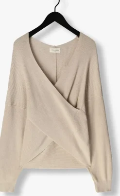 beige msch copenhagen trui mschzinelle rachelle wrap pullover