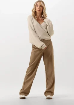 beige msch copenhagen trui mschzinelle rachelle wrap pullover