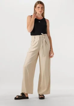 beige msch copenhagen wijde broek mschnyla amabella hw pants
