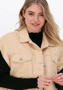 beige na-kd gilet oversized denim vest