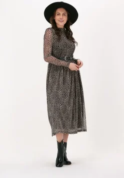 beige na-kd midi jurk recycled ls mesh dress