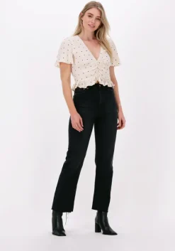 beige na-kd top front rouching frill top