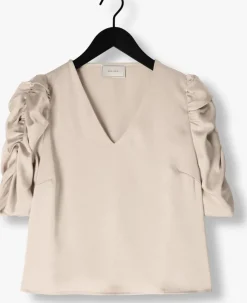 beige neo noir blouses elba heavy sateen blouse